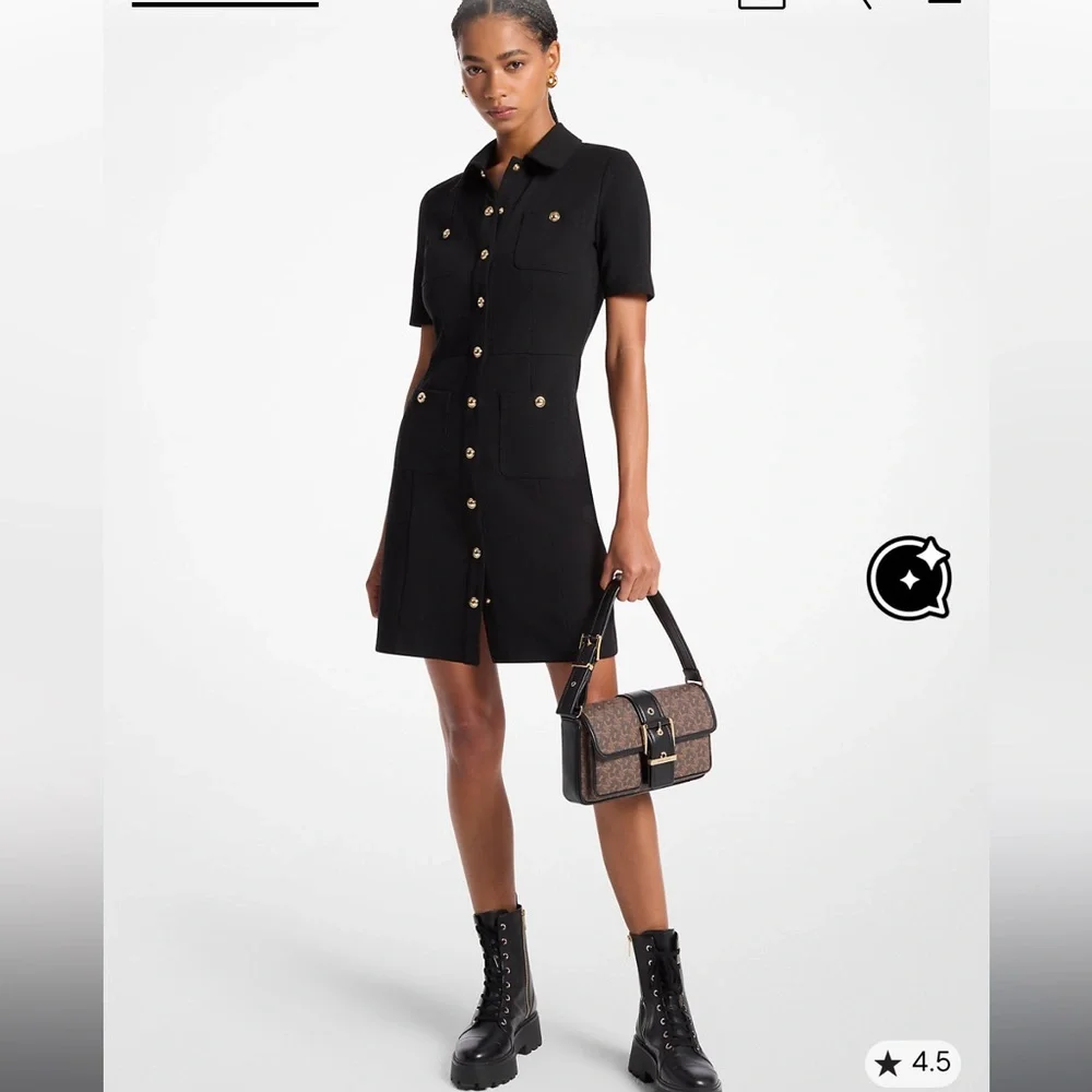 MICHAEL KORS Stretch Ponte Shirtdress Size S